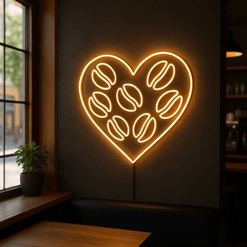 Neon Schild „Coffee Heart“